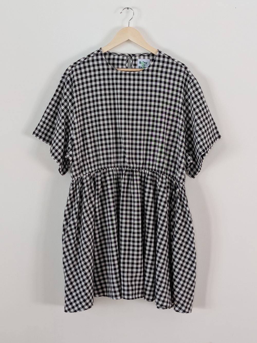 100% Cotton Gingham Midi Dress - 2X